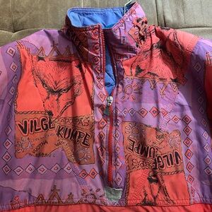 Vintage 80s Vilge Kumpe Ski Jacket 1/4 Zip Retro Pullover Size 6 Blue Lined